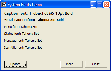 System Fonts Demo Windows XP
