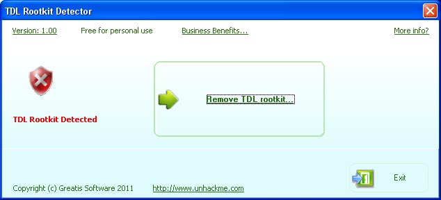 TDL Rootkit Detector screenshot
