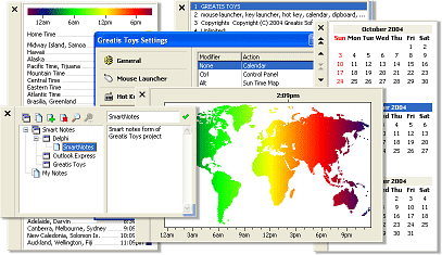 Tray-based utility pack for Windows, contained several sections in one program