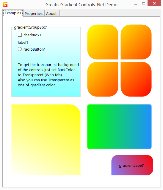 Gradient Controls .Net Demo